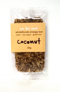 Coconut energy bar - paleo, vegan, gluten free, no added sugar, We Bar None healthy snack bar
