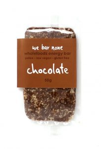 We Bar None chocolate energy bar - paleo, vegan, gluten free, no added sugar, healthy chocolate bar, chocolate, delicious